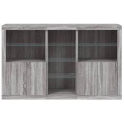 Berkfield Home Sideboard with LED Lights Grey Sonoma 162x37x100 cm - Size: 162 x 37 x 100 cm - thumbnail 6