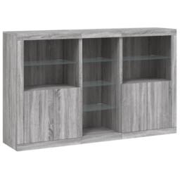 Berkfield Home Sideboard with LED Lights Grey Sonoma 162x37x100 cm - Size: 162 x 37 x 100 cm - thumbnail 1