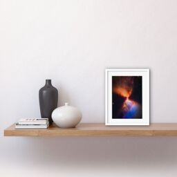 "Artery8 Wall Art Print NASA James Webb Telescope Catches Fiery Hourglass New Star Forms Protostar Artwork Framed 9X7 Inch in White - Size: W7"" x H9""" - thumbnail 2