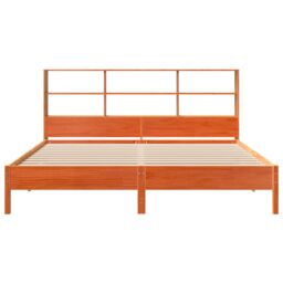 Berkfield Home Bookcase Bed without Mattress Wax Brown 180x200 cm Super King Solid Wood Pine - thumbnail 4