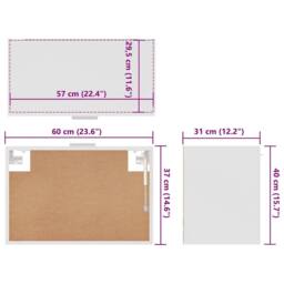 Berkfield Home Hanging Cabinet White 60x31x40 cm Engineered Wood - Size: 60 x 31 x 40 cm - thumbnail 9
