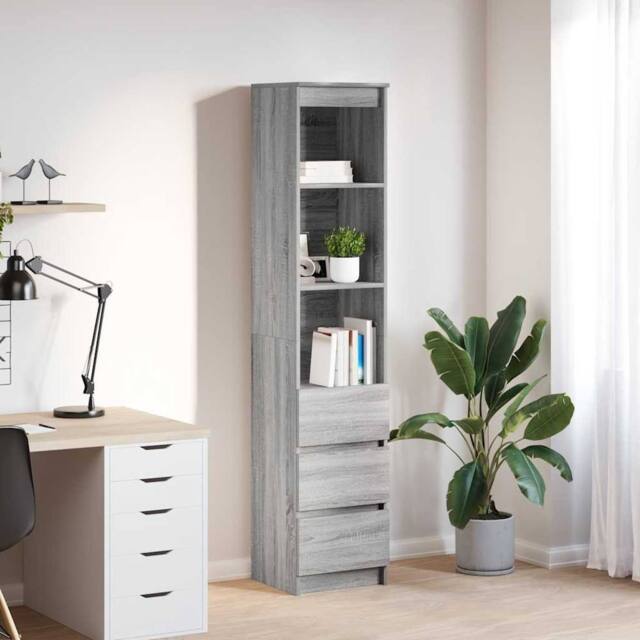 Berkfield Home Highboard Grey Sonoma 37.5x35x180 cm Engineered Wood - image 1