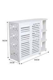H&O Direct White Wooden Shoe Cabinet Storage Rack Organizer - thumbnail 3
