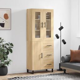 Berkfield Home Highboard Sonoma Oak 69.5x34x180 cm Engineered Wood in Brown