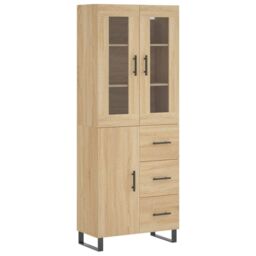 Berkfield Home Highboard Sonoma Oak 69.5x34x180 cm Engineered Wood in Brown - thumbnail 2