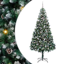 Berkfield Home Beautiful Artificial Christmas Tree with 300 LEDs with Stand Gree in Green - thumbnail 3