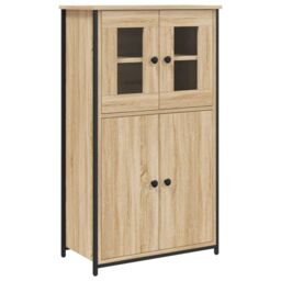 Berkfield Home Highboard Sonoma Oak 62x32x106.5 cm Engineered Wood in Brown - thumbnail 2