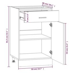 Berkfield Home Drawer Bottom Cabinet Grey Sonoma 50x46x81, 5 cm Engineered Wood - thumbnail 9