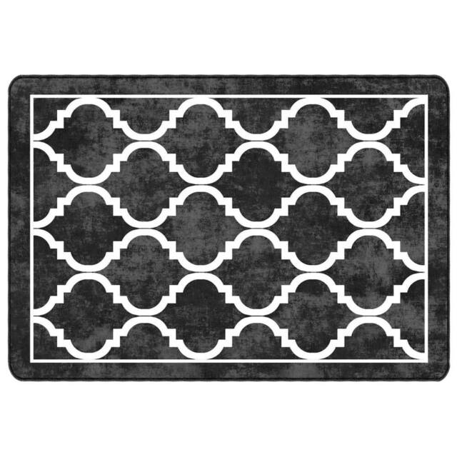 Berkfield Home Rug Washable Black & White 160x230 cm Anti Slip - Size: 100 cm diameter - image 1