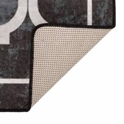 Berkfield Home Rug Washable Black & White 160x230 cm Anti Slip - Size: 100 cm diameter - thumbnail 4