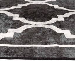 Berkfield Home Rug Washable Black & White 160x230 cm Anti Slip - Size: 100 cm diameter - thumbnail 6