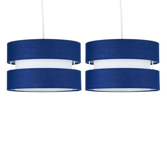 First Choice Lighting Set of 2 Benni - Navy Blue 26cm Pendant Shades - image 1