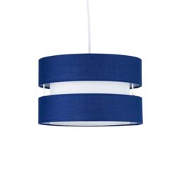 First Choice Lighting Set of 2 Benni - Navy Blue 26cm Pendant Shades - thumbnail 2