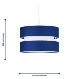 First Choice Lighting Set of 2 Benni - Navy Blue 26cm Pendant Shades - thumbnail 7