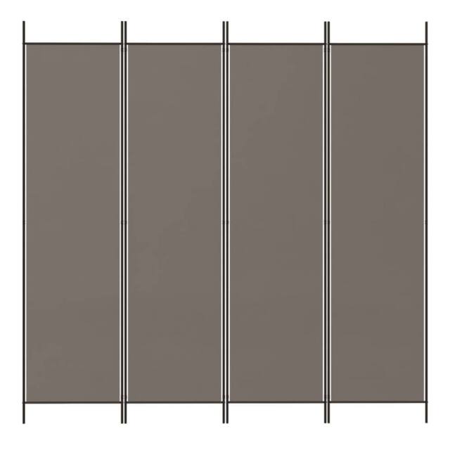 Berkfield Home Durable 4-Panel Room Divider Anthracite 200x220 cm Fabric in Charcoal - image 1