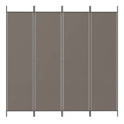 Berkfield Home Durable 4-Panel Room Divider Anthracite 200x220 cm Fabric in Charcoal - thumbnail 1