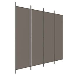 Berkfield Home Durable 4-Panel Room Divider Anthracite 200x220 cm Fabric in Charcoal - thumbnail 3