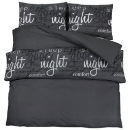 Berkfield Home Duvet Cover Set Black 140x200 cm Cotton - thumbnail 2