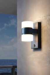 Eglo Atollari Metal & Plastic IP44 Integrated LED Outdoor Wall Light in Black - thumbnail 2
