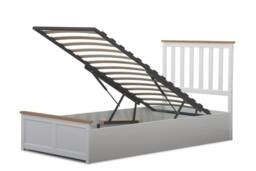 Comfy Living Ltd Wooden Ottoman Gas Lift Storage Bedframe in White - Size: Small Double - thumbnail 4