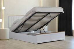 Comfy Living Ltd Wooden Ottoman Gas Lift Storage Bedframe in White - Size: Small Double - thumbnail 1