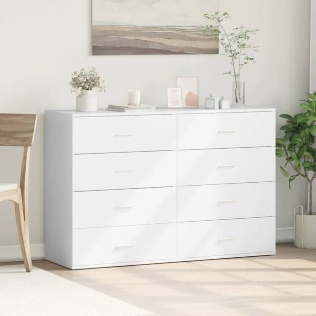 Berkfield Home Sideboards 2 pcs White 60x39x80 cm Engineered Wood - Size: 60 x 39 x 80 cm - image 1
