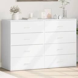 Berkfield Home Sideboards 2 pcs White 60x39x80 cm Engineered Wood - Size: 60 x 39 x 80 cm - thumbnail 2