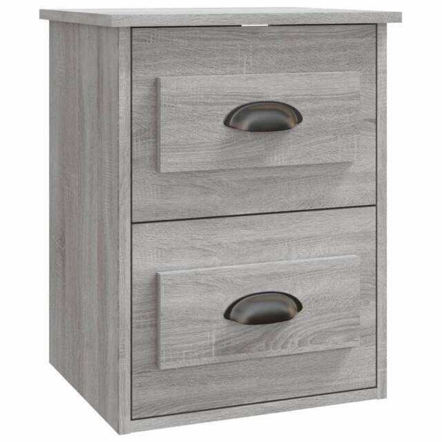 Berkfield Home Wall-mounted Bedside Cabinet Grey Sonoma 41.5x36x53cm - Size: 41.5x36x53 cm