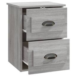Berkfield Home Wall-mounted Bedside Cabinet Grey Sonoma 41.5x36x53cm - Size: 41.5x36x53 cm - thumbnail 6
