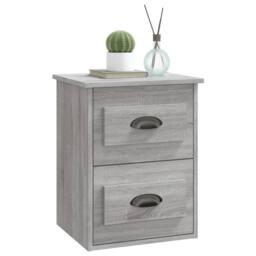 Berkfield Home Wall-mounted Bedside Cabinet Grey Sonoma 41.5x36x53cm - Size: 41.5x36x53 cm - thumbnail 4