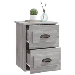 Berkfield Home Wall-mounted Bedside Cabinet Grey Sonoma 41.5x36x53cm - Size: 41.5x36x53 cm - thumbnail 5