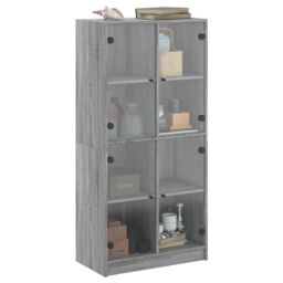 Berkfield Home Highboard with Doors Grey Sonoma 68x37x142 cm Engineered Wood - Size: 68 x 37 x 142 cm - thumbnail 5