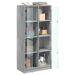 Berkfield Home Highboard with Doors Grey Sonoma 68x37x142 cm Engineered Wood - Size: 68 x 37 x 142 cm - thumbnail 4