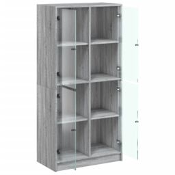 Berkfield Home Highboard with Doors Grey Sonoma 68x37x142 cm Engineered Wood - Size: 68 x 37 x 142 cm - thumbnail 6