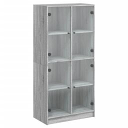 Berkfield Home Highboard with Doors Grey Sonoma 68x37x142 cm Engineered Wood - Size: 68 x 37 x 142 cm - thumbnail 2