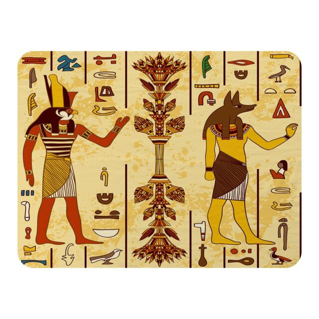 Benjamin Tate Design Egyptian Drawings Blanket in Natural - Size: 120 cm x 150 cm - image 1