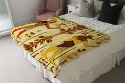 Benjamin Tate Design Egyptian Drawings Blanket in Natural - Size: 120 cm x 150 cm - thumbnail 3