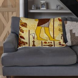 Benjamin Tate Design Egyptian Drawings Blanket in Natural - Size: 120 cm x 150 cm - thumbnail 2