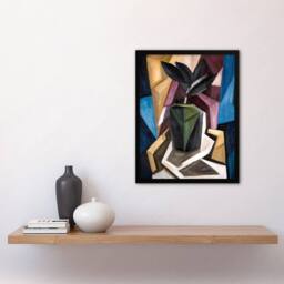 Artery8 Rubber Plant Abstract Painting Hartley Framed Wall Art Print - Size: A4 - thumbnail 2