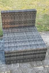 Fimous Outdoor Rattan Armless Sofa Chair Garden Furniture With Seat & Back Cushion in Dark Grey - thumbnail 5