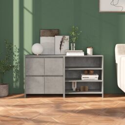Berkfield Home 2 Piece Sideboard Concrete Grey Engineered Wood - thumbnail 1