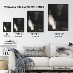 Artery8 Gaze on the Chair Human Figure Outline Redon Framed Wall Art Print in Grey - Size: A4 - thumbnail 3