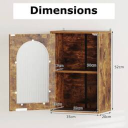 Kelvenix Bathroom Wall Cabinet Medicine Cabinet in Brown - thumbnail 2