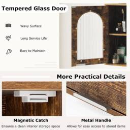 Kelvenix Bathroom Wall Cabinet Medicine Cabinet in Brown - thumbnail 5