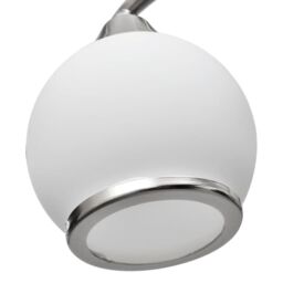 Berkfield Home Ceiling Lamp with Glass Shades on Waving Rail for 5 E14 Bulb in White - thumbnail 4