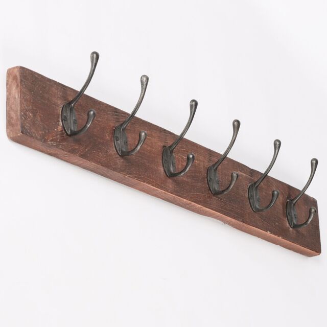 Glasstone 6 Hook 80cm Wooden Coat Hanger in Brown - image 1