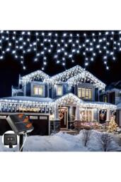 Living and Home 10M Solar-Powered LED Icicle String Lights with Remote Control in White - thumbnail 2
