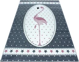 Bravich LTD Polka Dot Grey Flamingo Rug - Kids in Pink - Size: 160 cm x 230 cm - thumbnail 2