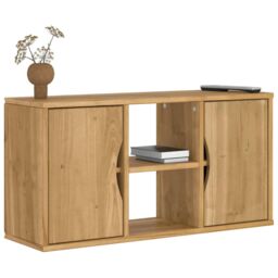 Berkfield Home TV Cabinet ODDA 79x24x40 cm Solid Wood Pine in Brown - Size: 79 x 24 x 40 cm - thumbnail 1