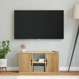 Berkfield Home TV Cabinet ODDA 79x24x40 cm Solid Wood Pine in Brown - Size: 79 x 24 x 40 cm - thumbnail 4